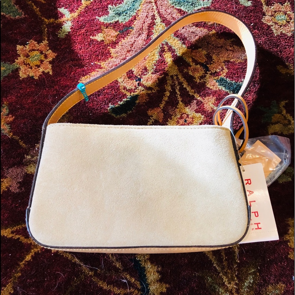 Ralph Lauren Creme Suede Shoulder bag